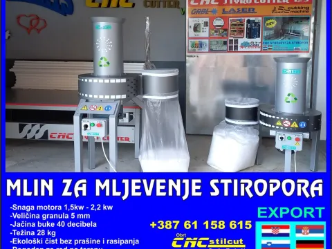 Mlin za stiropor i spužvu